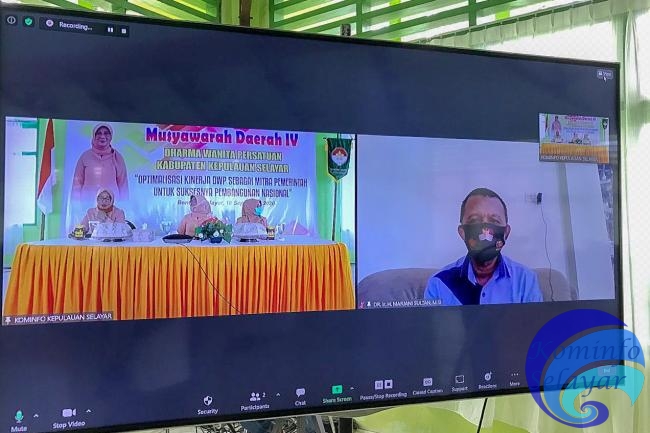 Sekda Selayar Buka Musda IV DWP Kep. Selayar Secara Virtual