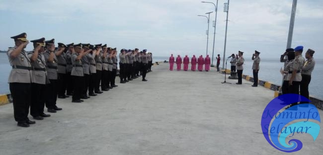 Hari Bhayangkara Ke-73, Polres Kepulauan Selayar Menggelar Upacara di TMP Barugaiya dan Pelabuhan Benteng