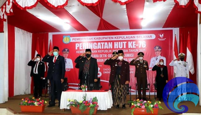 Hut Ke-76 RI, Bupati dan Wabup Selayar ikuti detik-detik proklamasi secara virtual