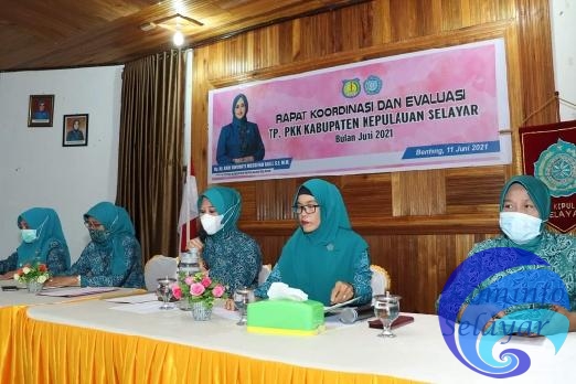 Rakor TP PKK Selayar  Evaluasi Program Kerja Bulan Juni 2021