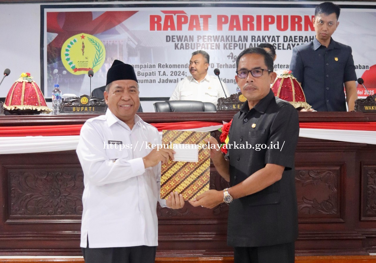 Wakil Bupati Hadiri Rapat Paripurna DPRD Selayar Bahas LKPJ Bupati dan Jadwal Reses