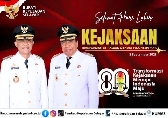 Bupati Natsir Ali Ucapkan Selamat Hari Lahir Ke-80 Kejaksaan RI kepada Kejari Selayar